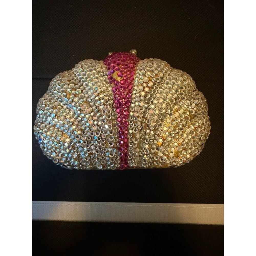 c. 1980s-90s Rhinestone Seashell Minaudiere Clutch - Evening Bag